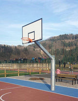 Vivisport Impianto monotubo, installabile basket/minibasket, tabelloni in resina melaminica, fissaggio a terra con bussola, struttura smontabile - ART. 4211