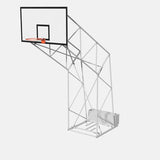 Vivisport Impianto basket a traliccio in acciaio zincato, smontato, trasportabile con tabellone in resina melaminica montato su telaio rinforzato - ART. 4257