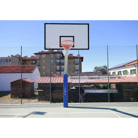 Vivisport Impianto monotubo, installabile basket/minibasket, tabelloni in legno, fissaggio a terra con piastra, struttura smontabile - ART. 4215