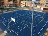 Vivisport Impianto monotubo trasportabile, tabellone in resina melaminica, zincato a caldo,  Mod. College - ART. 4500