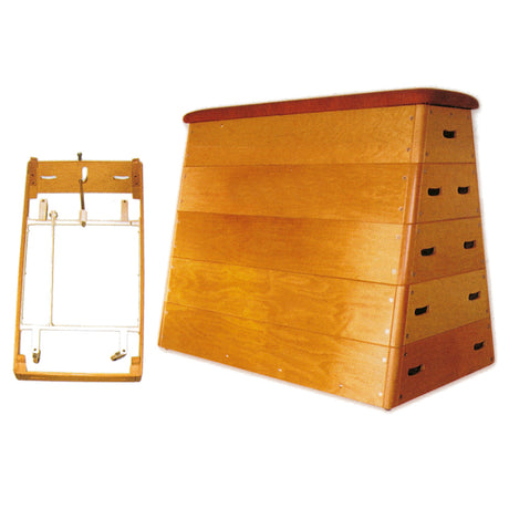 Schiavi Plinto Legno a 5 cassoni graduabile con ruote - art. 5536