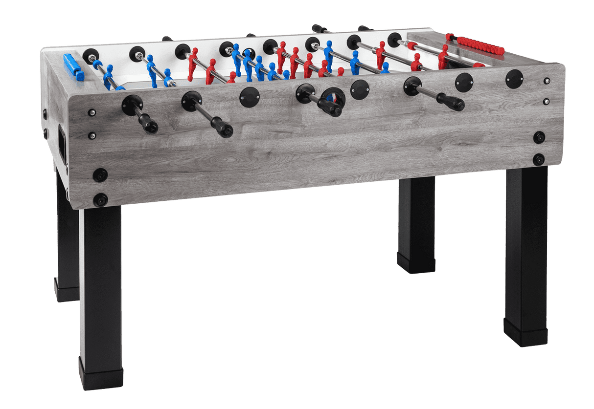 Garlando G-500 grey oak table football with retractable rods