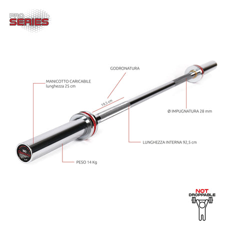 Diamond Bilanciere Olimpico 150 cm - carico max 200 kg - BOD150N