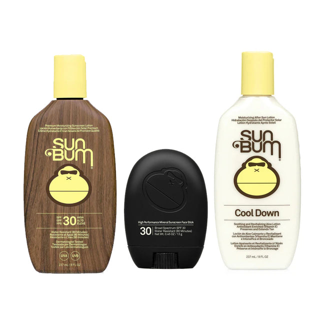 Sun Bum SPF 30 Sunscreen Lotion + Signature SPF 30 Tinted Face Stick + Dopo Sole Cool Down Crema