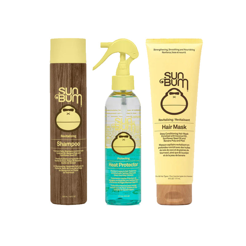 Sun Bum Revitalizing Shampoo + Revitalizing Hair Mask + Heat Protector