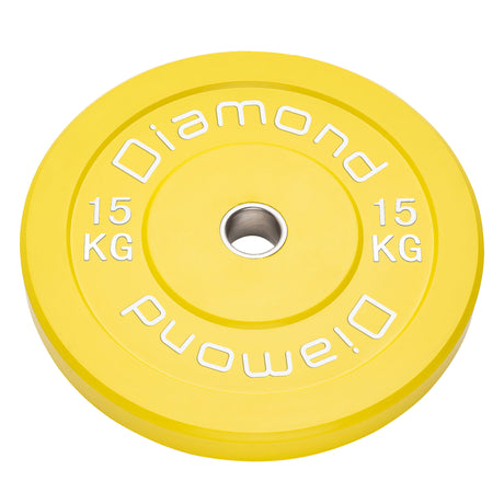 Diamond Disco Olimpico Bumper Sfida Pro diam. 45 cm da 15 Kg - Giallo - DOSD15-P