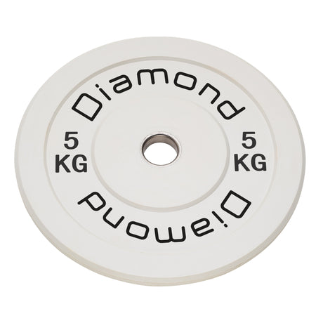 Diamond Disco Olimpico Bumper Sfida Pro diam. 45 cm da 5 Kg - Bianco - DOSD5-P