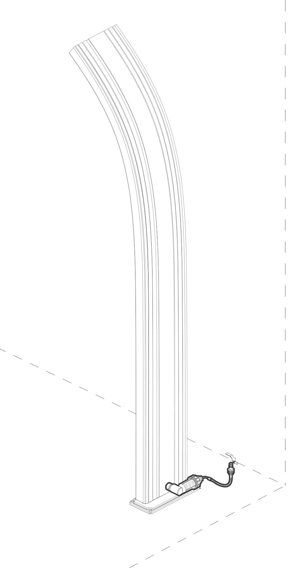 Arkema Aluminium Solar Shower Anti-Limescale Filter Kit with Flexible Hose and D150 Fittings