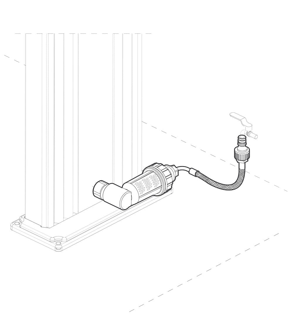 Arkema Aluminium Solar Shower Anti-Limescale Filter Kit with Flexible Hose and D150 Fittings