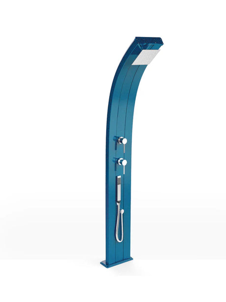 Arkema Outdoor solar shower DADA CURVA 40 LITERS, in aluminum with mobile shower
