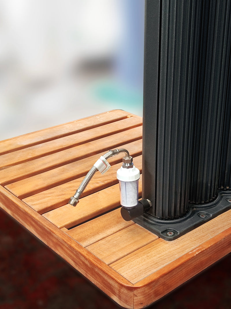 Arkema Aluminium Solar Shower Anti-Limescale Filter Kit with Flexible Hose and D150 Fittings
