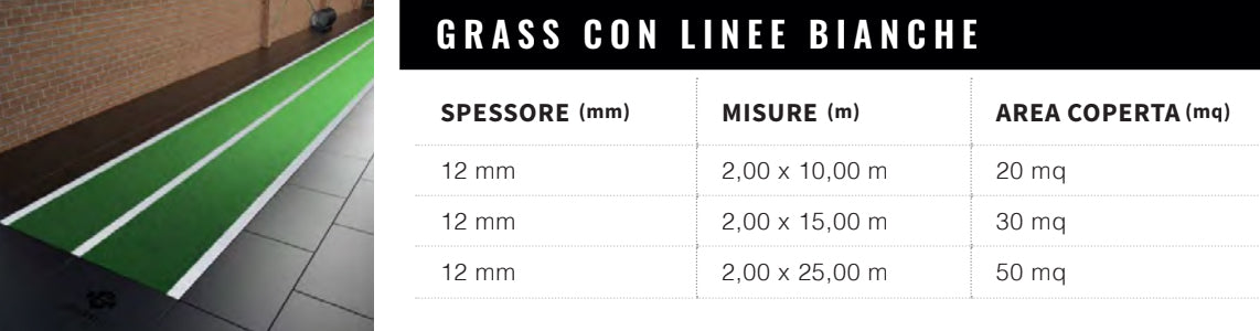 Pavimento in erba sintetica con linee bianche