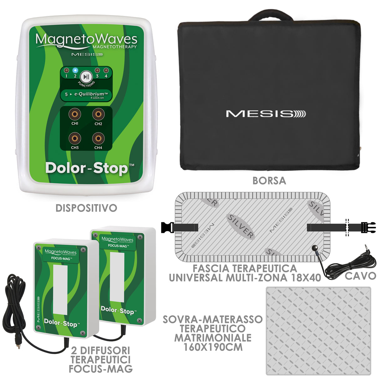 Mesis Magnetoterapia MagnetoWaves Dolor-Stop - Dotazione DOUBLE BED PLUS