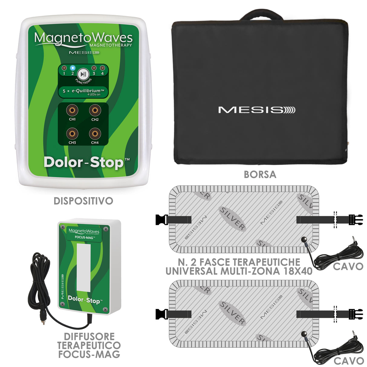 Mesis Magnetoterapia MagnetoWaves Dolor-Stop - Dotazione FOCUS