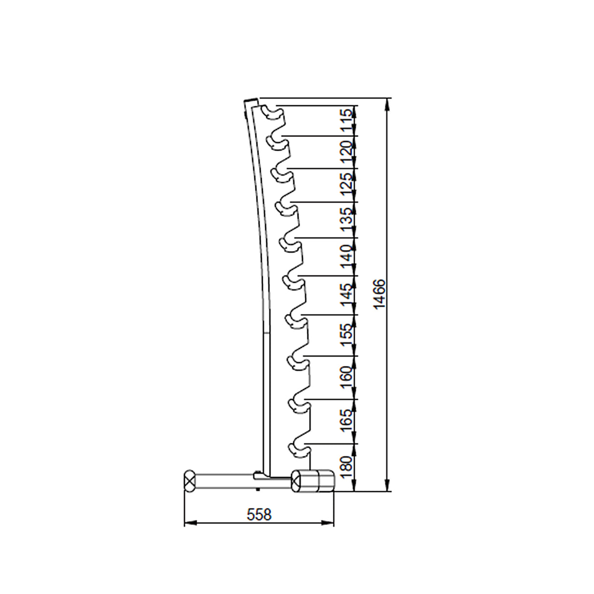 Diamond Rastrelliera Verticale Porta Manubri (10 coppie) - RV-10P