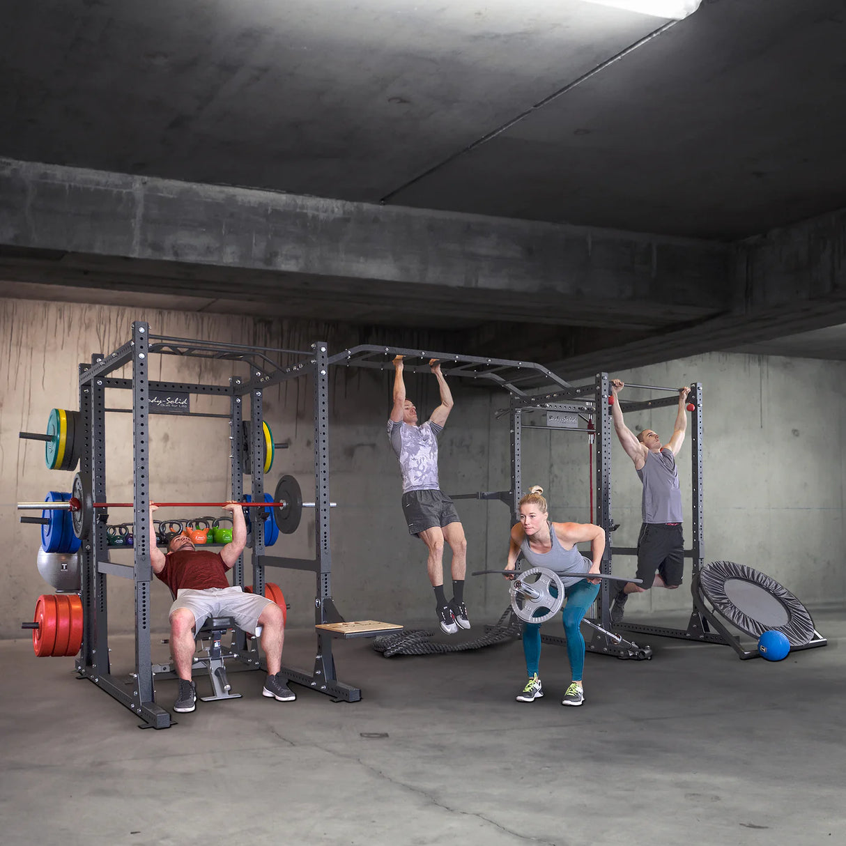 Body-Solid Double Commercial Extended Power Rack Package SPR1000DBBACK