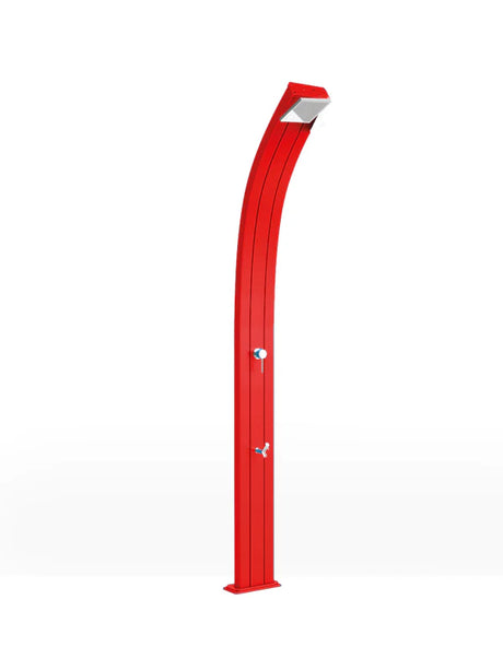 Arkema Outdoor solar shower SPRING CURVA 30 LITERS in aluminum, with foot washer