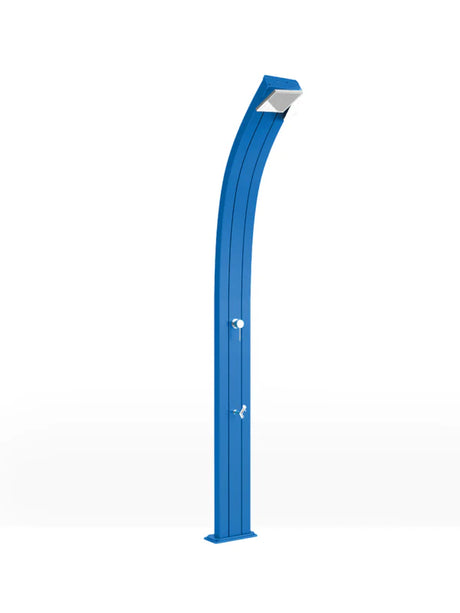 Arkema Outdoor solar shower SPRING CURVA 30 LITERS in aluminum, with foot washer