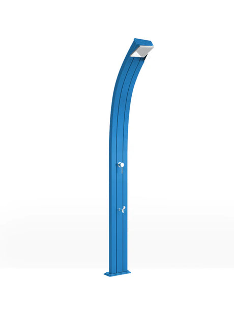 Arkema Outdoor solar shower SPRING CURVA 30 LITERS in aluminum, with foot washer