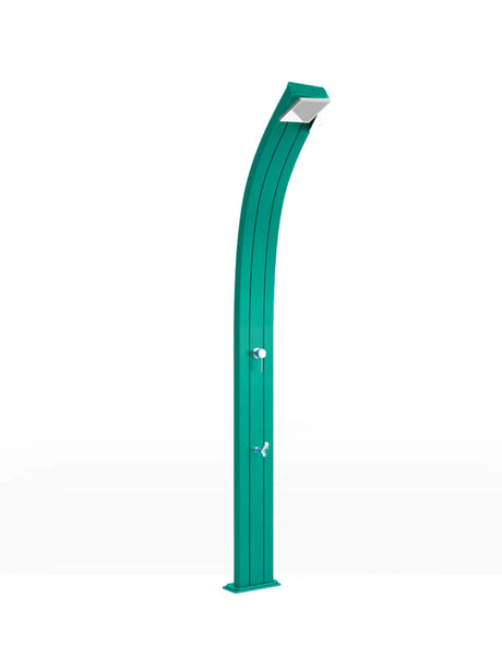 Arkema Outdoor solar shower SPRING CURVA 30 LITERS in aluminum, with foot washer