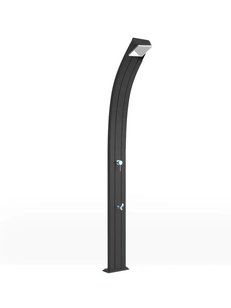 Arkema Outdoor solar shower SPRING CURVA 30 LITERS in aluminum, with foot washer