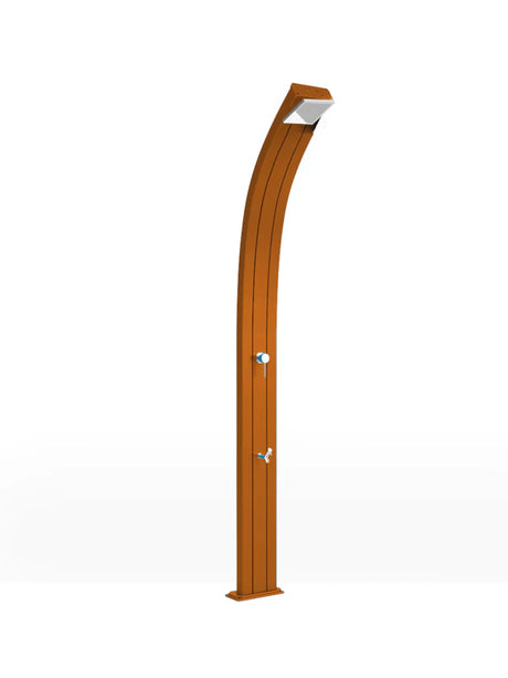 Arkema Outdoor solar shower SPRING CURVA 30 LITERS in aluminum, with foot washer