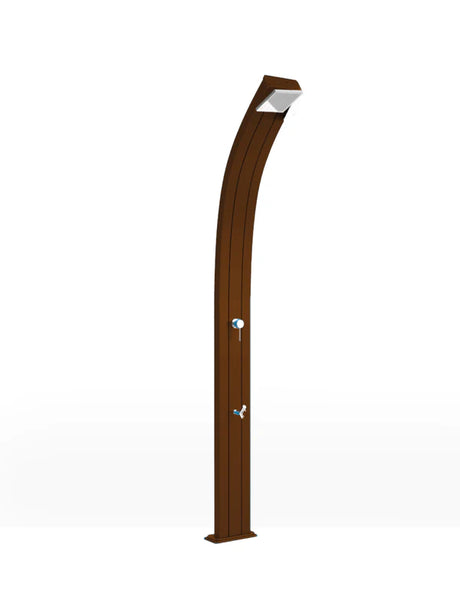 Arkema Outdoor solar shower SPRING CURVA 30 LITERS in aluminum, with foot washer
