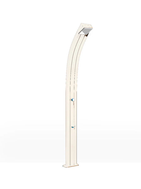 Arkema Outdoor solar shower SPRING CURVA 30 LITERS in aluminum, with foot washer