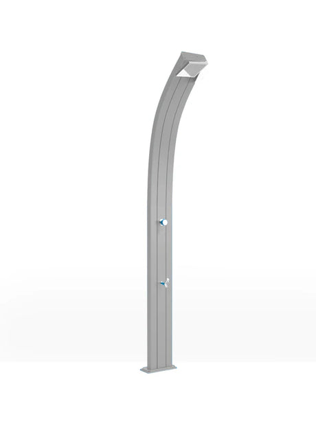 Arkema Outdoor solar shower SPRING CURVA 30 LITERS in aluminum, with foot washer