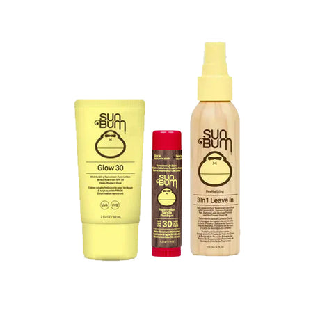 Sun Bum SPF 30 Glow Tinted Face Lotion + Lip Balm Watermelon + 3 in 1 Leave in Conditioner
