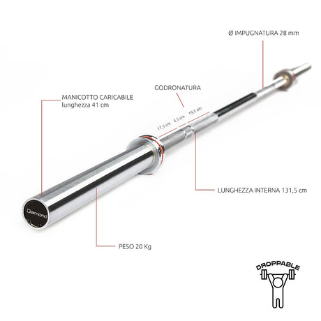Diamond Bilanciere Olimpico Professionale - Kg 700 - BOPD220