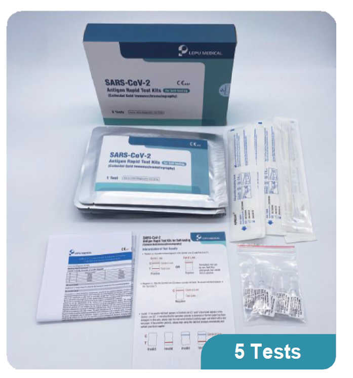 Lepu Medical COVID-19 Antigenic Swab (pack of 5 tests)