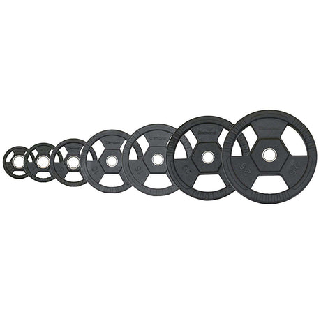Diamond Olympic Disc Rubberized Rough Tri-Grip Hole 50 mm - 20 Kg