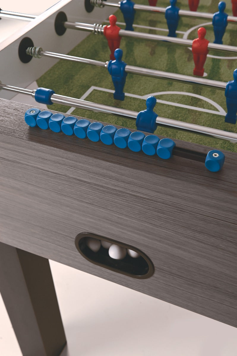 Garlando F-100 grey oak table football with retractable rods