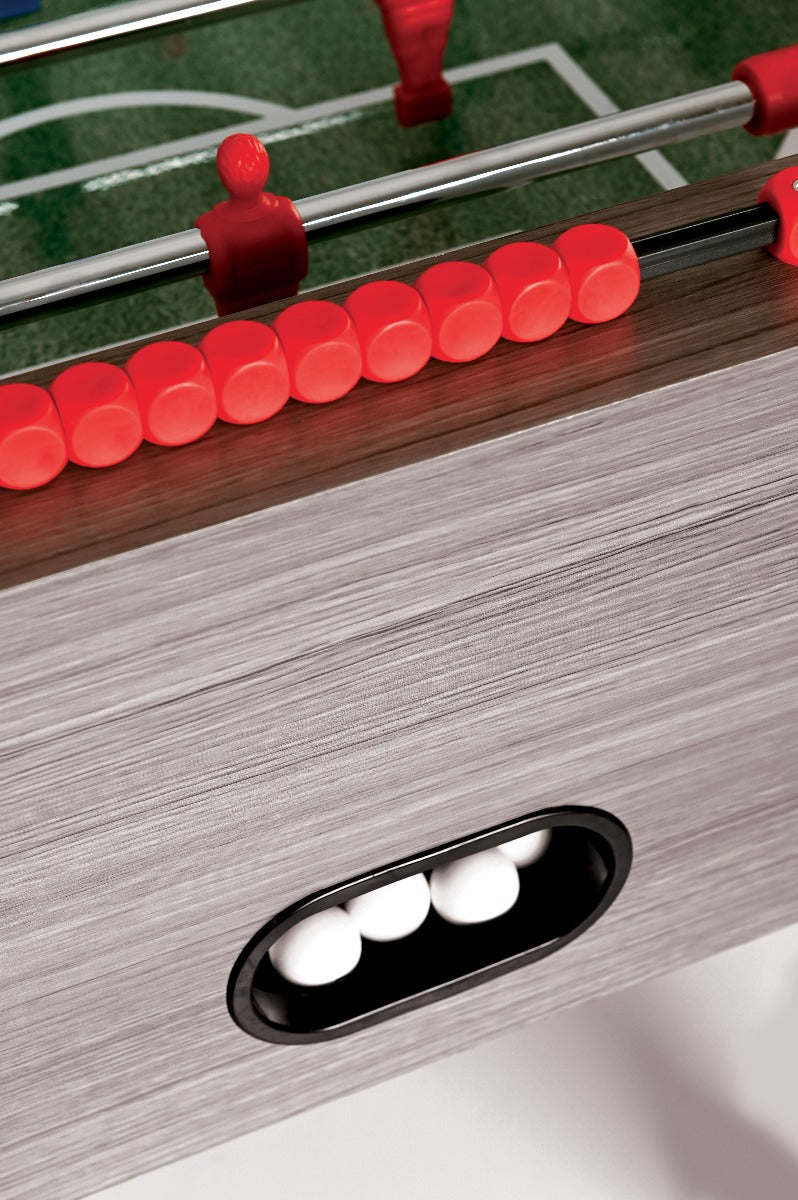 Garlando F-100 grey oak table football with retractable rods