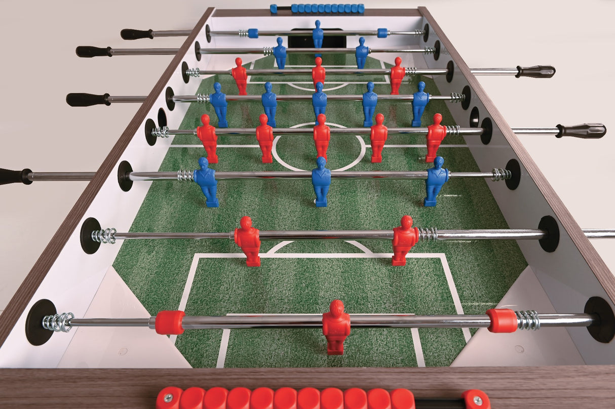 Garlando F-100 grey oak table football with retractable rods