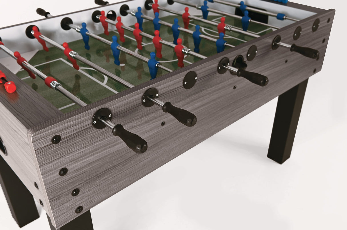 Garlando F-100 grey oak table football with retractable rods