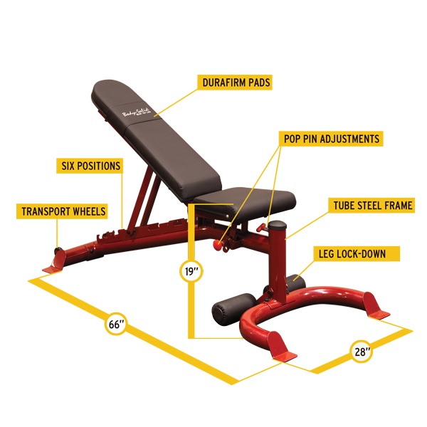 Body Solid GFID100 Free Leverage Bench 