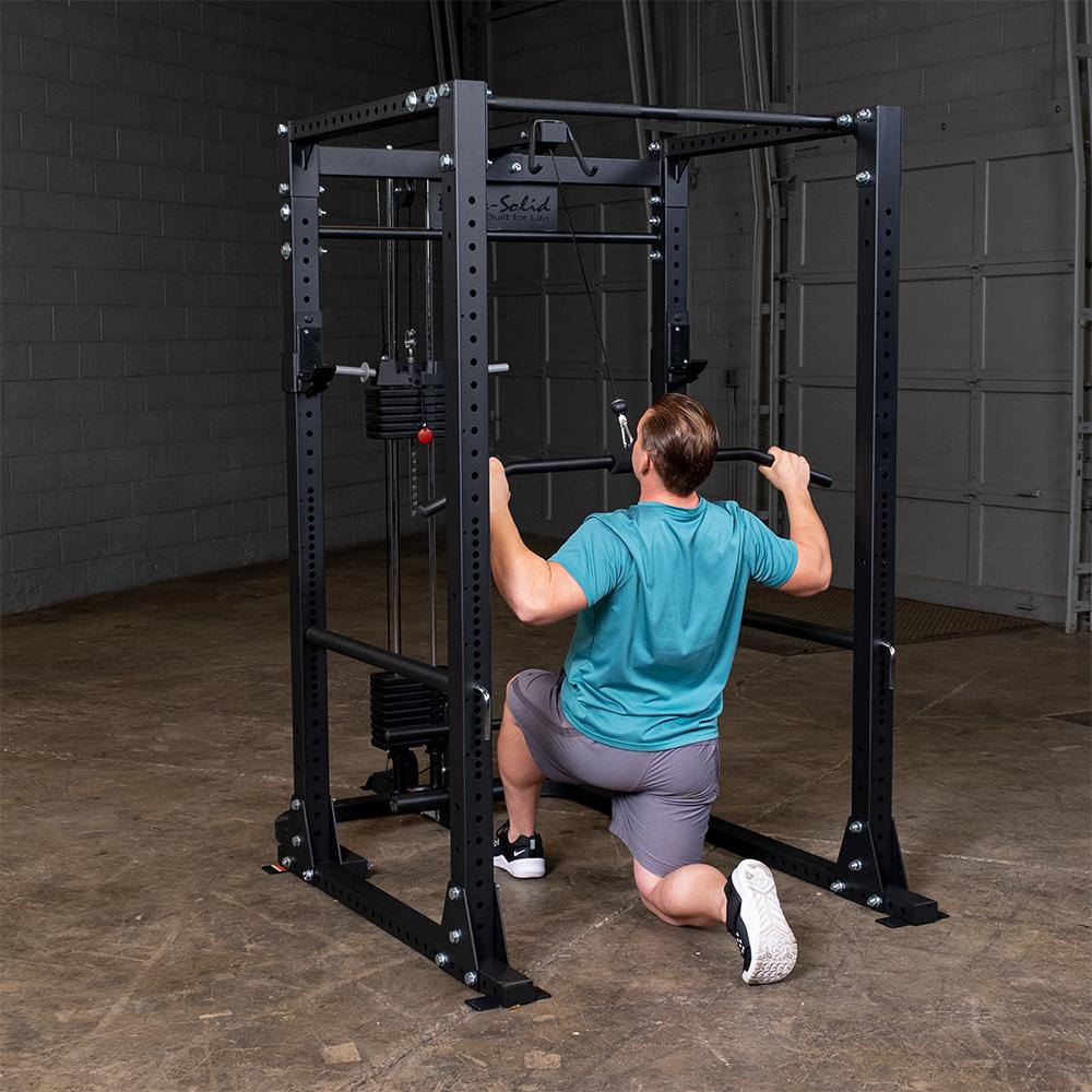 Body-Solid Power Rack GPR400 + GLA400 Lat Machine + SFID425 Bench