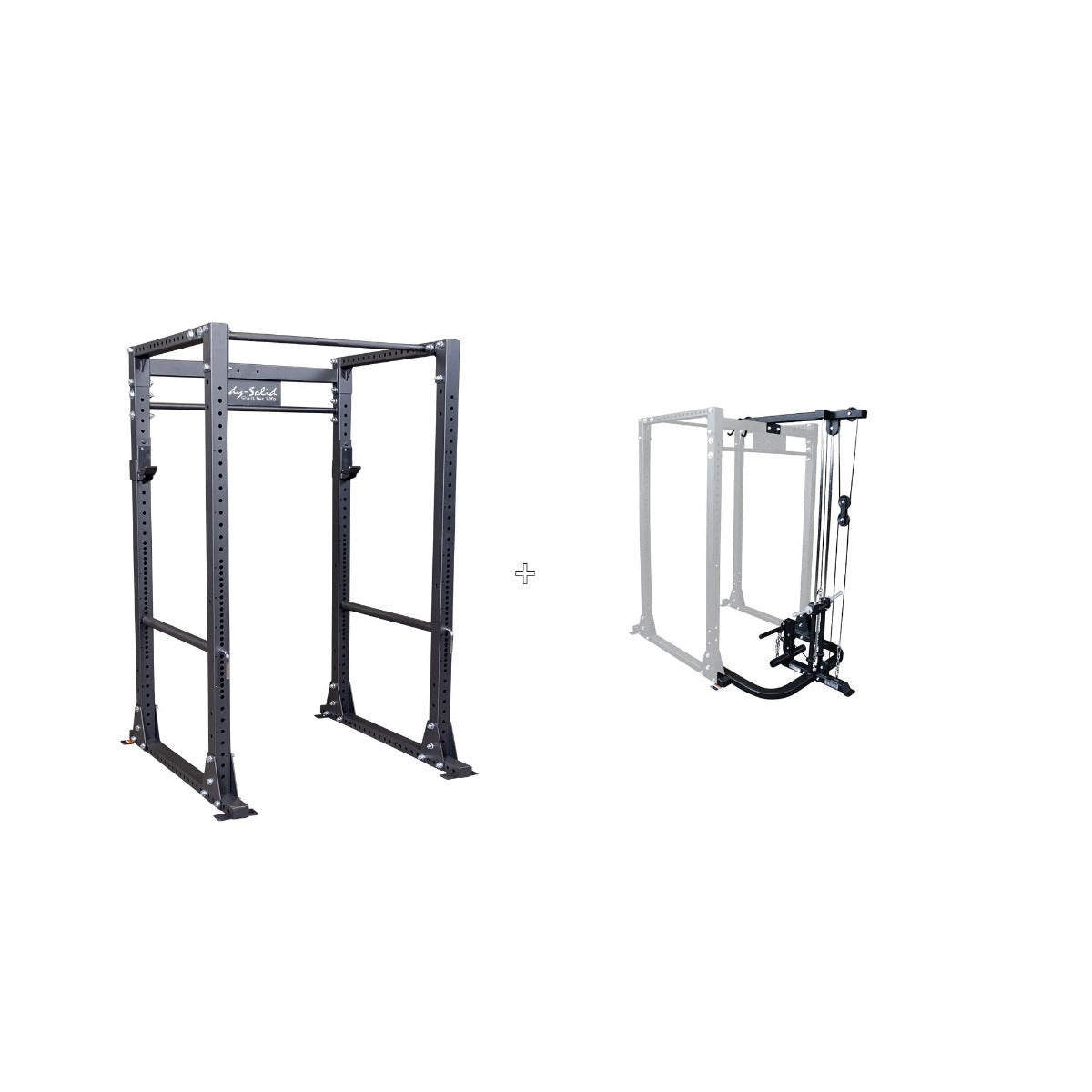 Body-Solid Power Rack GPR400 + GLA400 Lat Machine + SFID425 Bench
