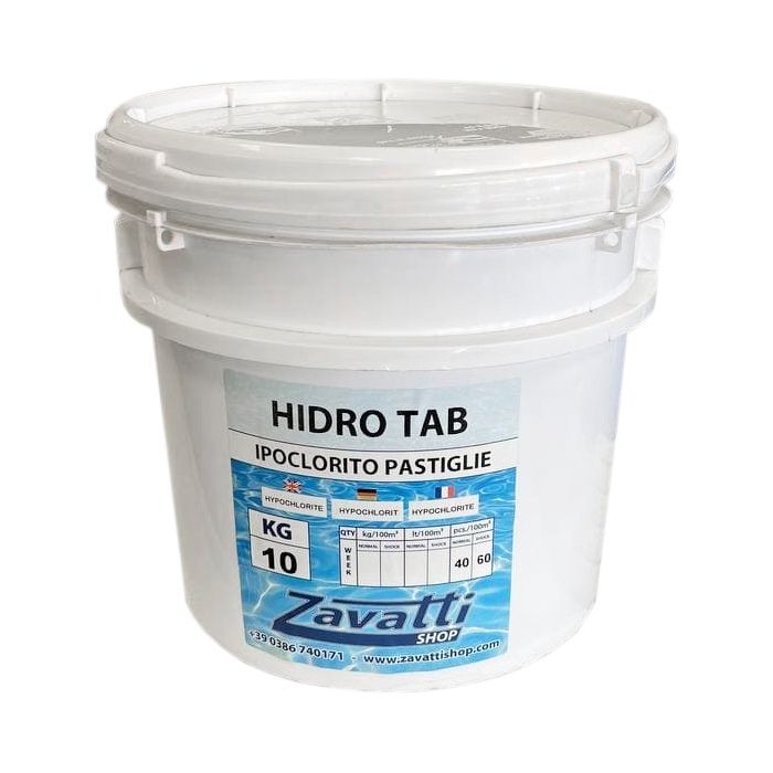 10 Kg Hidro Tab - ipoclorito di calcio in pastiglie da 20 gr per vasche spa