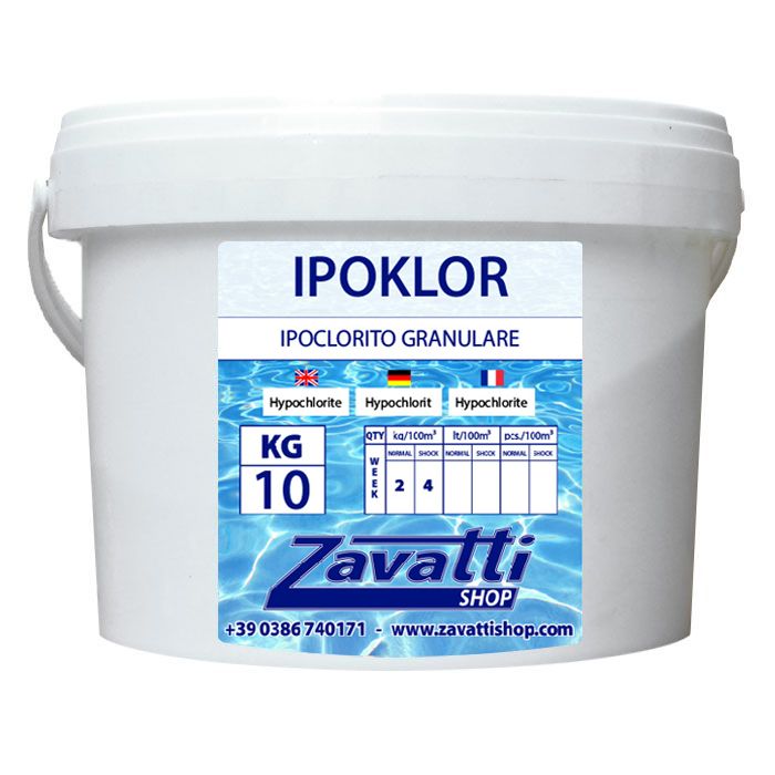Piscinaonline 10 kg Ipoklor - Ipoclorito di Calcio Granulare