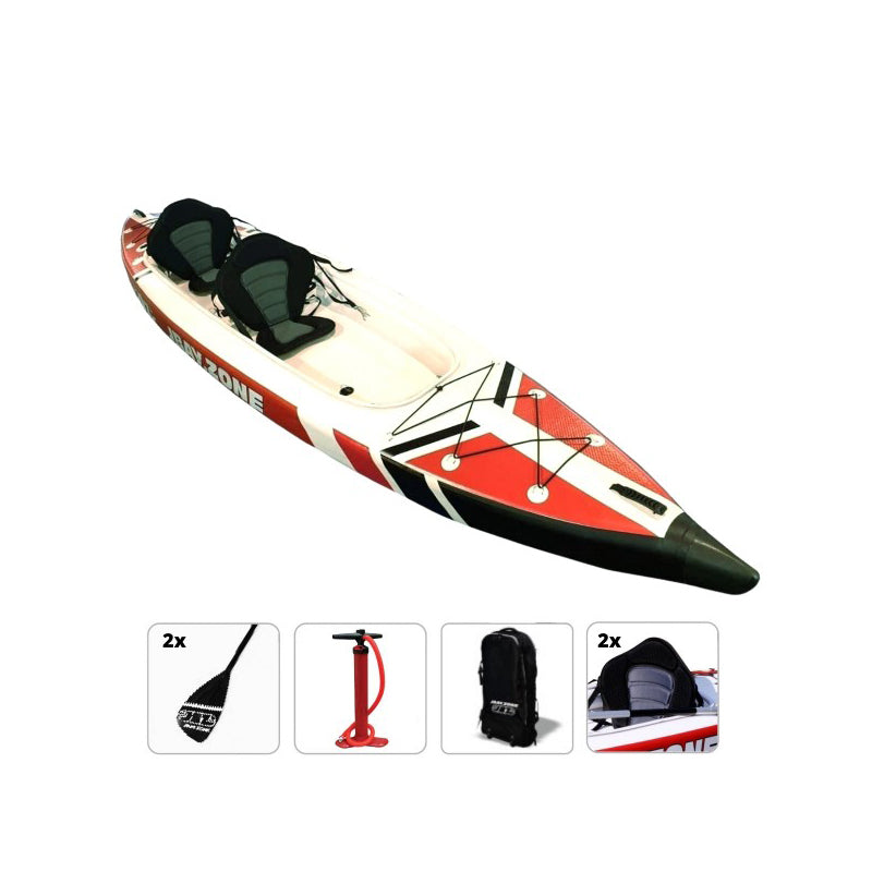 Jbay.Zone Kayak V-Shape Duo - Canoa gonfiabile biposto