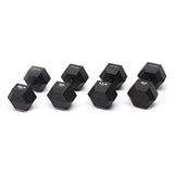 Diamond Set 4 coppie Manubri Gommati Esagonali Neri 32,5-40 Kg- MGED-B32,5-40