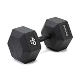 Diamond Set 4 Pairs Black Hexagonal Rubberized Dumbbells 32.5-40 Kg - MGED-B32.5-40