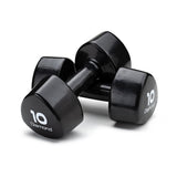 Diamond Set 10 Pairs Vinyl Dumbbells 1-10 Kg - Black - MVD-S