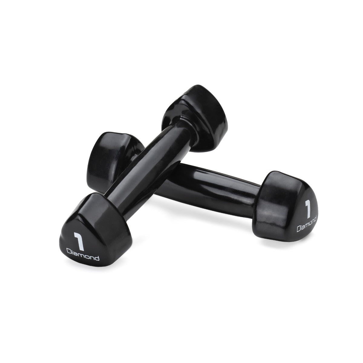 Diamond Set 10 Pairs Vinyl Dumbbells 1-10 Kg - Black - MVD-S