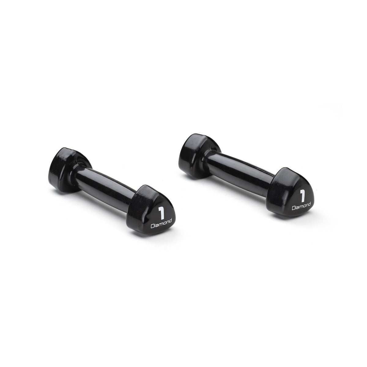 Diamond Set 10 Pairs Vinyl Dumbbells 1-10 Kg - Black - MVD-S