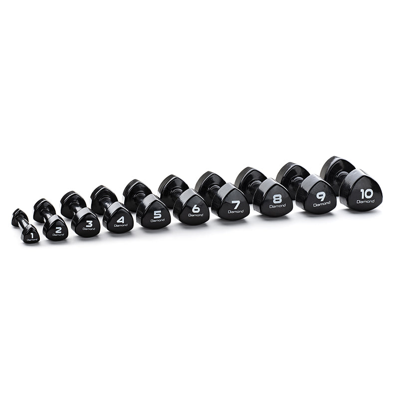 Diamond Set 10 Coppie Manubri in Vinile 1-10 Kg - Black - MVD-S