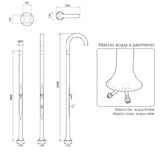 Arkema Traditional Shower FUNNY YIN with shower head diam. 250mm and foot washer - T325